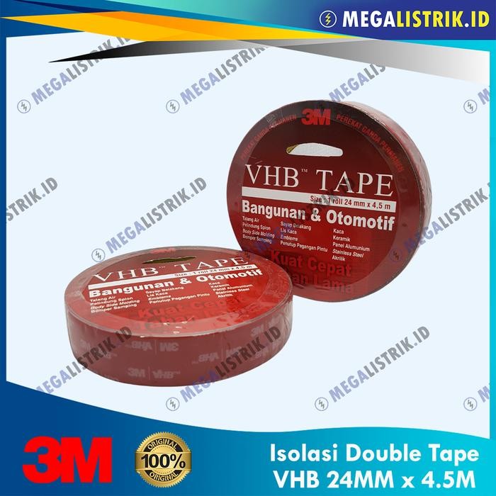 

MUMPUNG PROMO 3M Double Tape VHB / Isolasi Bolak Balik 24mm x 4.5 MeterTERLARIS