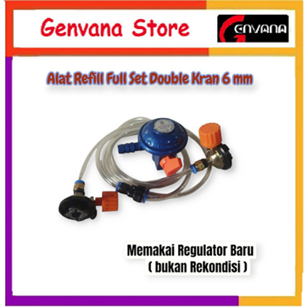 GEN - Alat Refill Gas Portable Double Kran Selang 6 mm