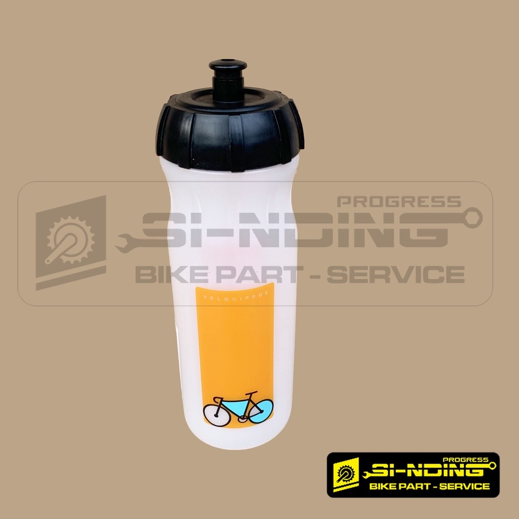 Bidon Botol Tempat Wadah Air Minum Sepeda Polygon 1L 1000 mL Tanpa Cover Atas Putih