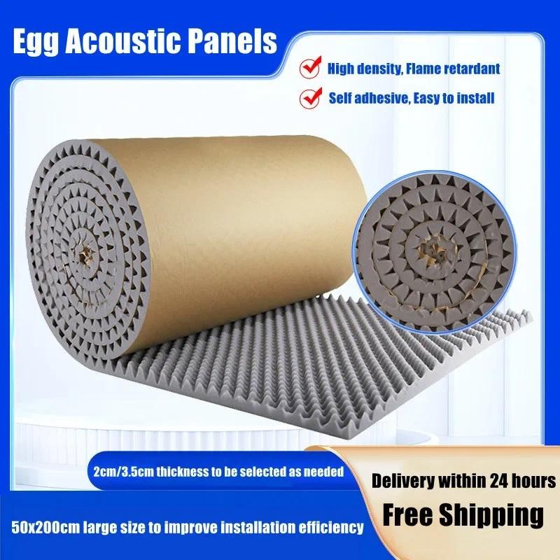 

1Pack Self-adhesive Acoustic Foam Sound Insulation Panels High Density for Studio KTV Office 50x200x2cm/50x200x3.5cm Large Size