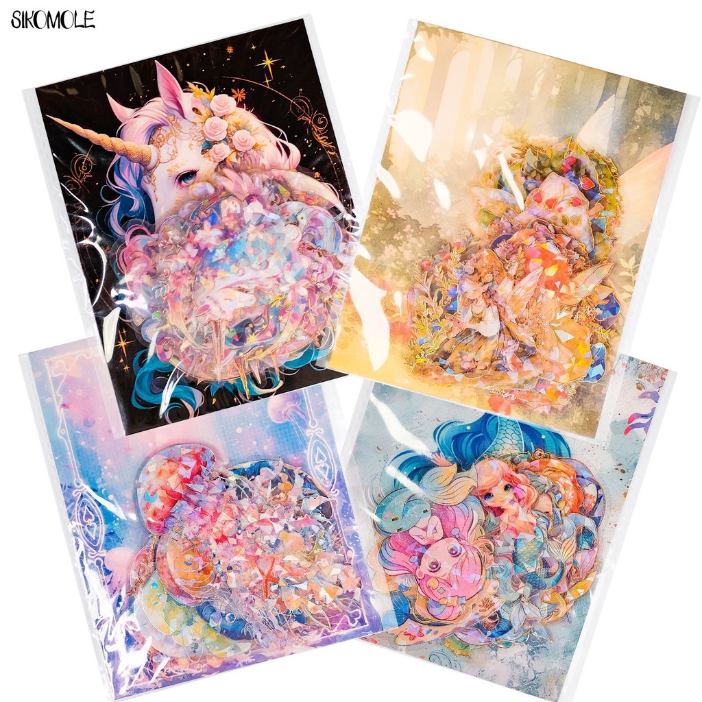 

30PCS Creative Fairy Tale Princess INS Transparent Sticker Mermaid Jellyfish Unicorn Decorative Laptops Decals Graffiti Stickers