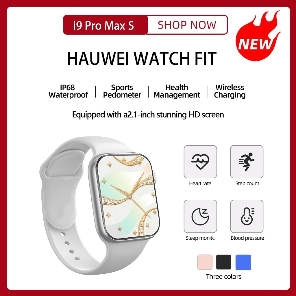 SmartWatch i9 PRO MAX S Original Smartwatch 2.3 "HD Full Touch Screen Wireless Charge Bluetooth Call