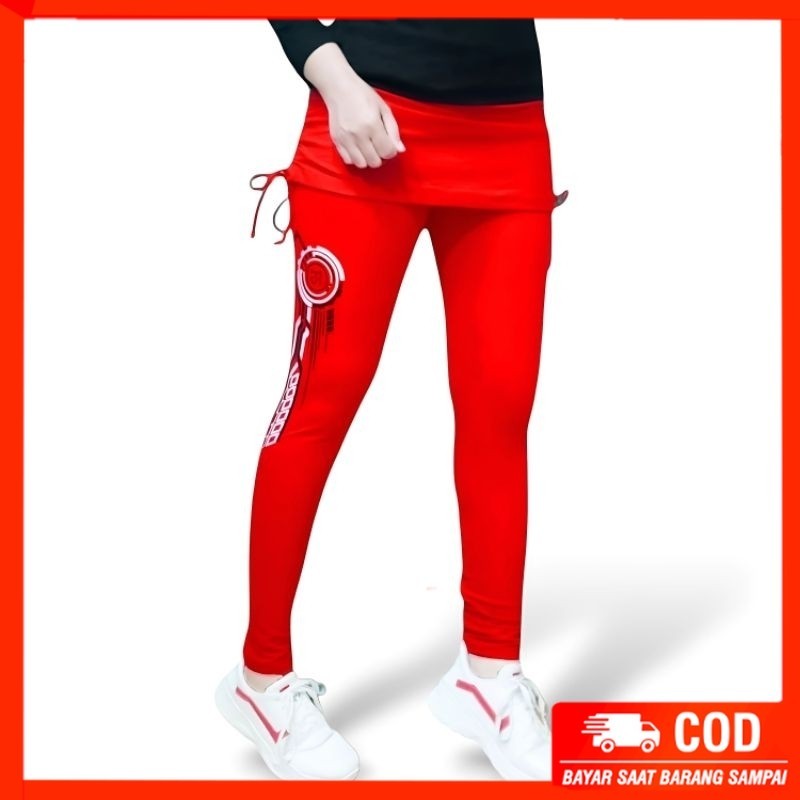 Pyursport Wear Baju Senam Aerobic - Legging Rok Serut Panjang Warna - Muslimah, Stylish, dan Nyaman 