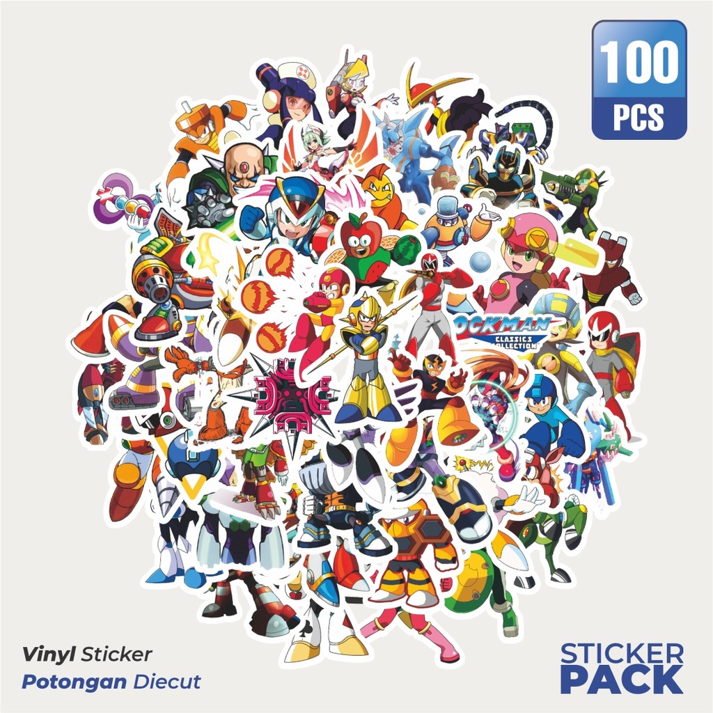 

Super Hemat! 100 PCS Stiker Stiker Capsom Series Megaman Universe Character Mix 3 Dekorasi Lucu Kreatif untuk Notebook, Skateboard, HP