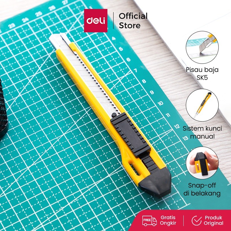 

Deli Cutter dengan pisau baja SK5 sistem kunci manual untuk penggunaan yang aman E2031