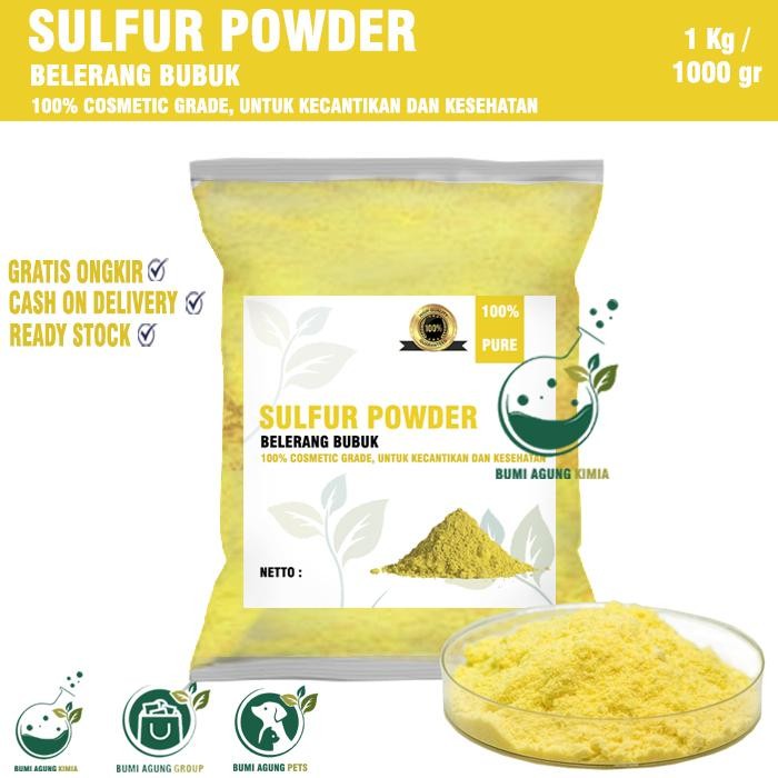 Belerang Bubuk halus / bubuk kasar pasir / Sulfur Powder / Belerang Sulfur 1KG 1 KG