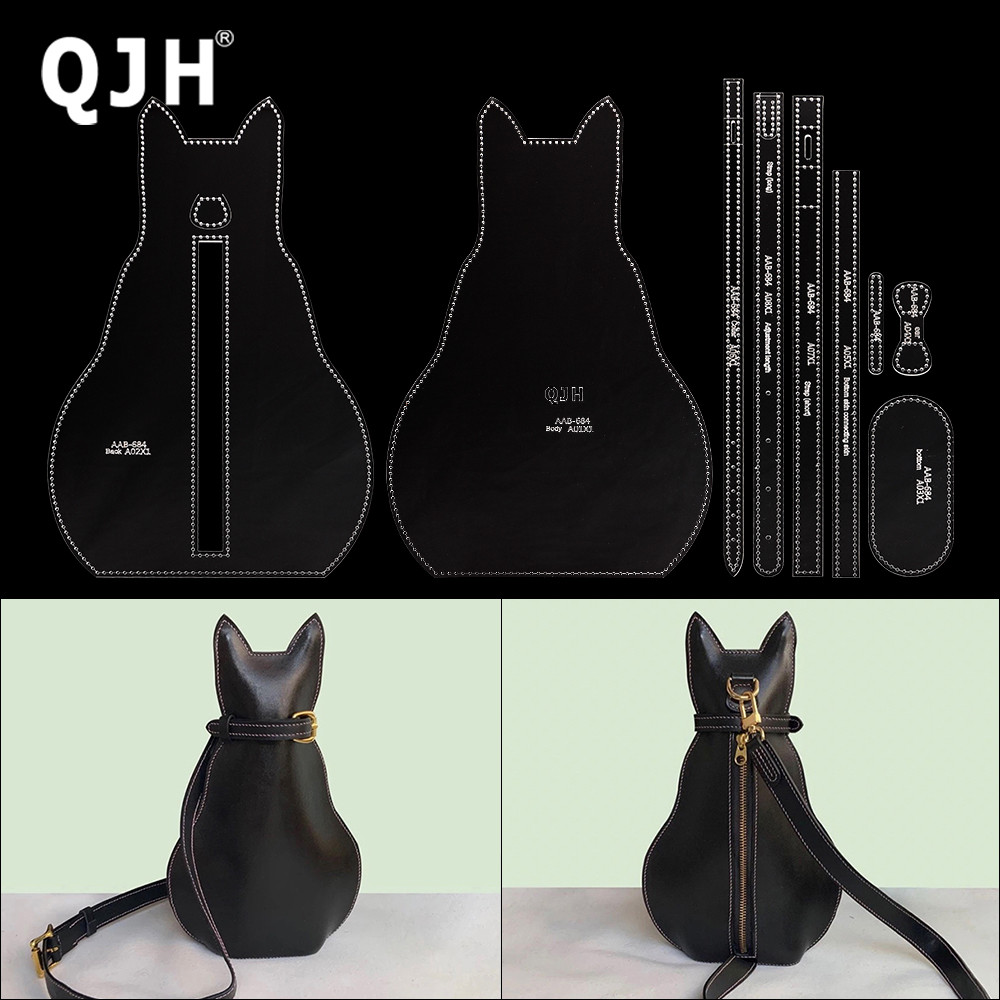 

1Set DIY Acrylic Pattern For Making Leather Cat Bag & Messenger Bag, Transparent Acrylic Designing Stencil, Handmade Mold