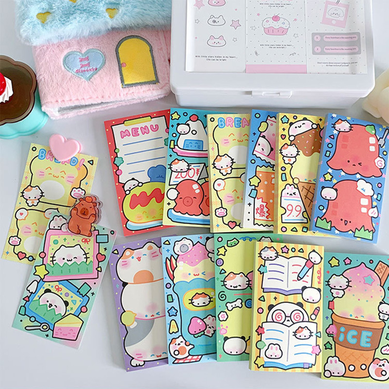 

2PC Kawaii Comic Tearable Sticky Note Book with 50pages Portable Word Notebook and Memo Pad for School Girls Stationery