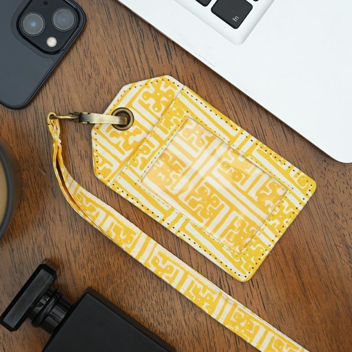 

NONA RARA - Lanyard Garut Yellow A0067, Lanyard ID Card Holder Batik Modern
