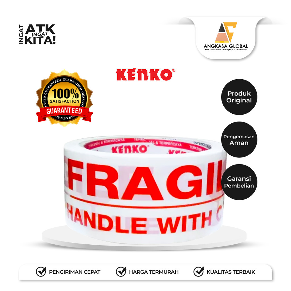 

KENKO OPP FRAGILE TAPE 48mm x 50m PUTIH (1ROLL)