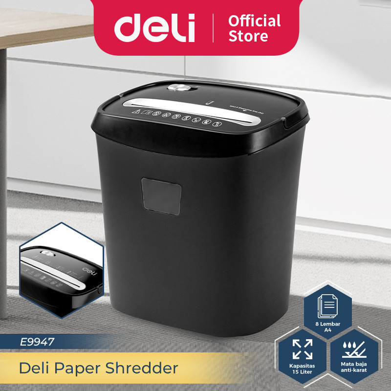 

Deli Paper Shredder / Mesin Penghancur Kertas Staples Kapasitas 8 Lembar 15 Liter E9947