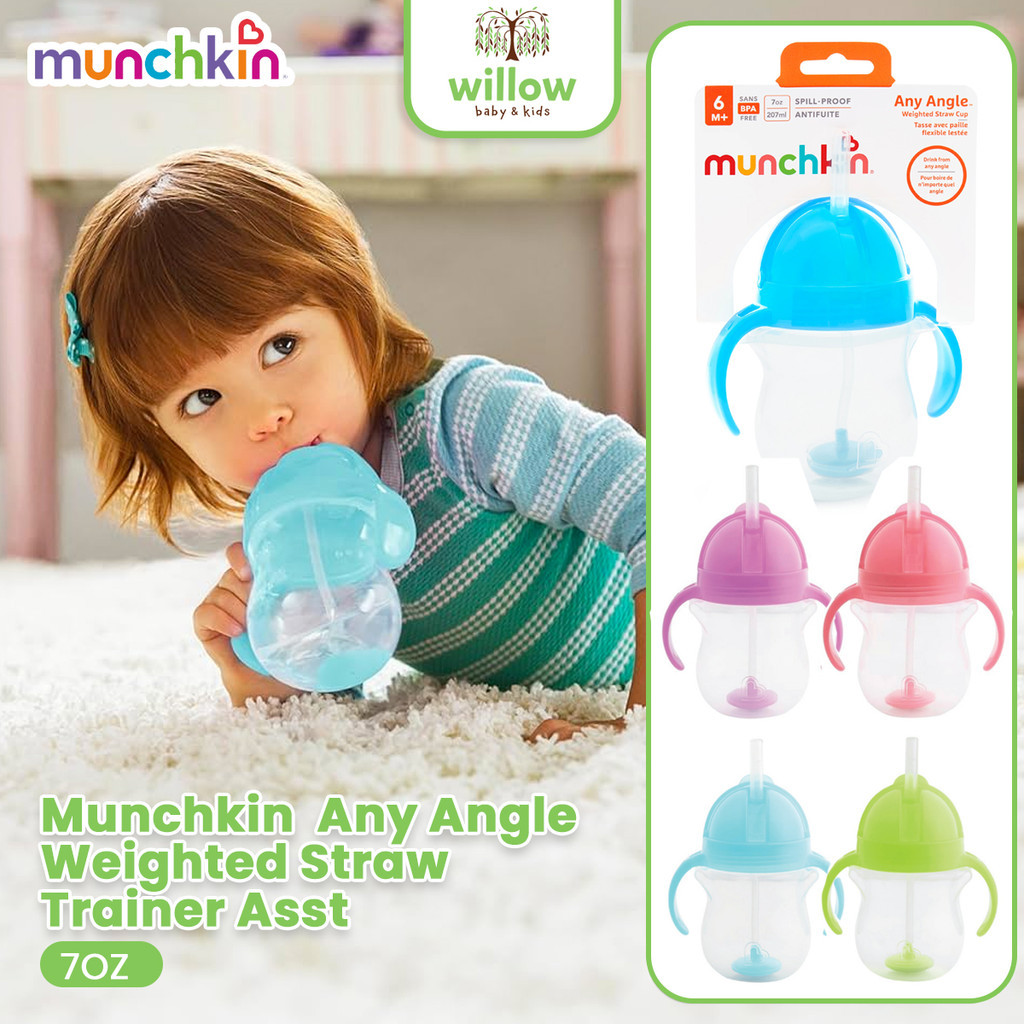 Gelas Anak - Munchkin Any Angle Weighted Straw Trainer Asst 7Oz
