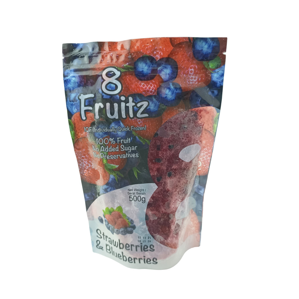 

8 Fruitz Strawberries & Blueberries 500Gr Buah Frozen Buah Beku