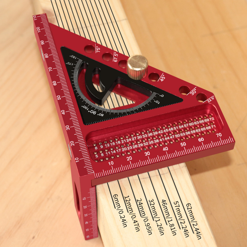 

2-in-1 Upgraded Carpentry Set Square - with Small Triangle Ruler - 3D Multi-Angle Carpentry Square Protractor with Angle