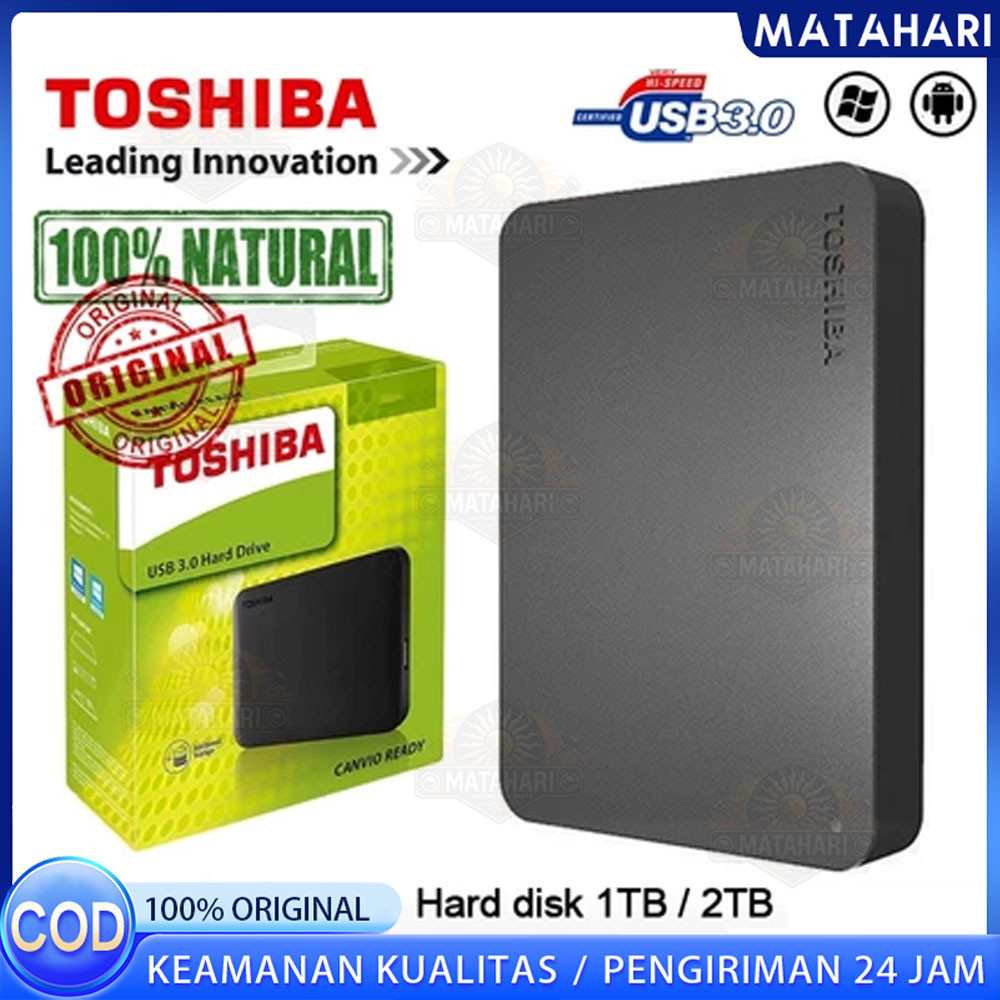 Hardisk Eksternal Toshiba 2TB 1TB HDD USB 3.0 Portable External Hard Drive Hard disk Eksternal Hardi