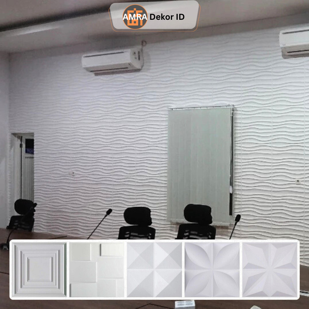 [12 Motif] 3D Wallpanel Dinding PVC 50x50 cm Solid Wallpaper Dinding Dekorasi Premium Wall Panel Est