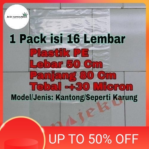 Kantong Plastik PE Pembungkus Bantal Sayuran 50 x 80 x 30 Micron