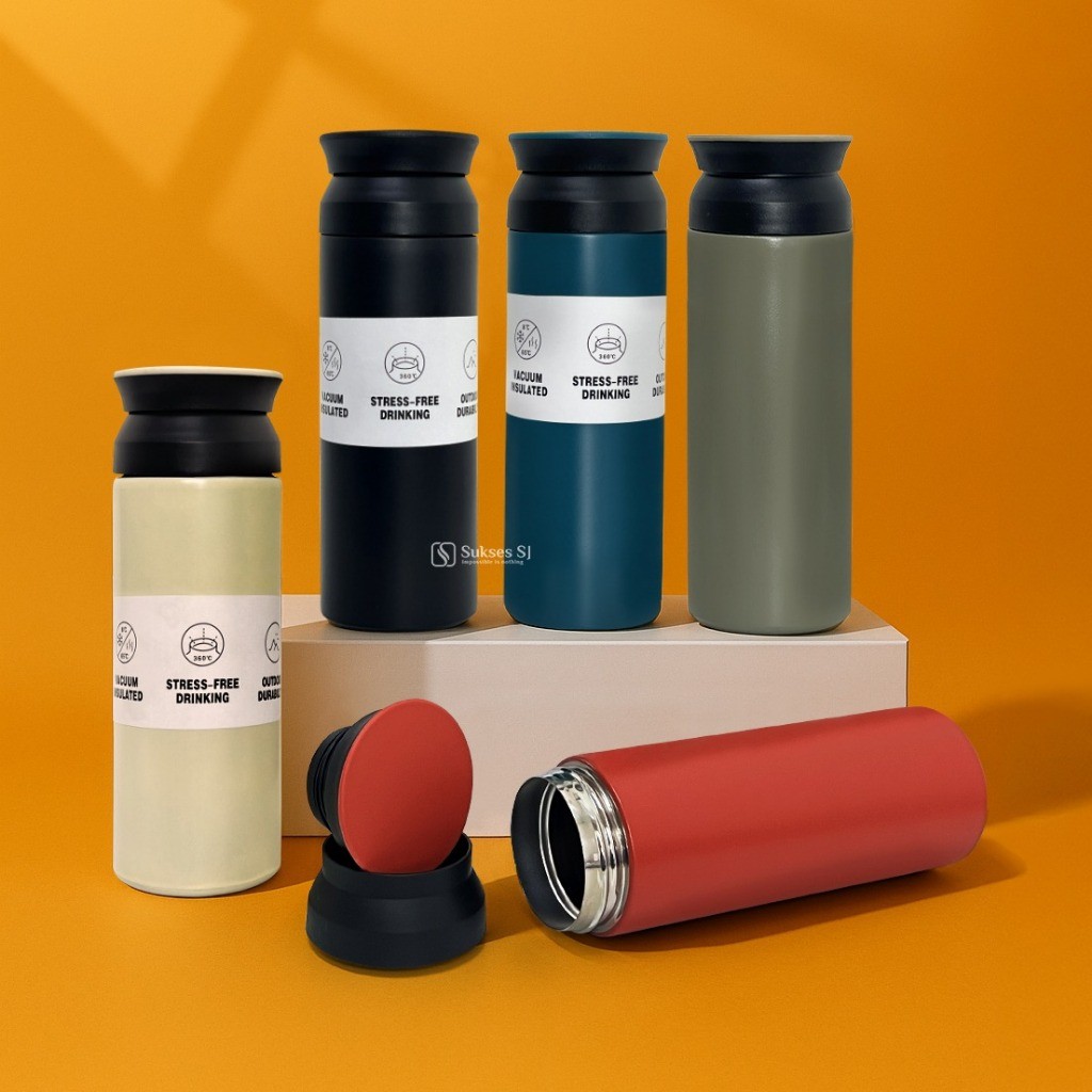 ( SR ) Tumbler 333-2 Stainless + Filter | Botol Minum Elegan Anti Panas & Bocor