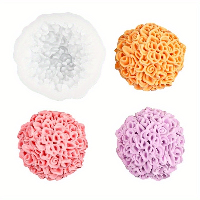 

A marigold silicone mold diy chrysanthemum aromatherapy candle plaster ornament molds Day of the Dead drip ornament molds