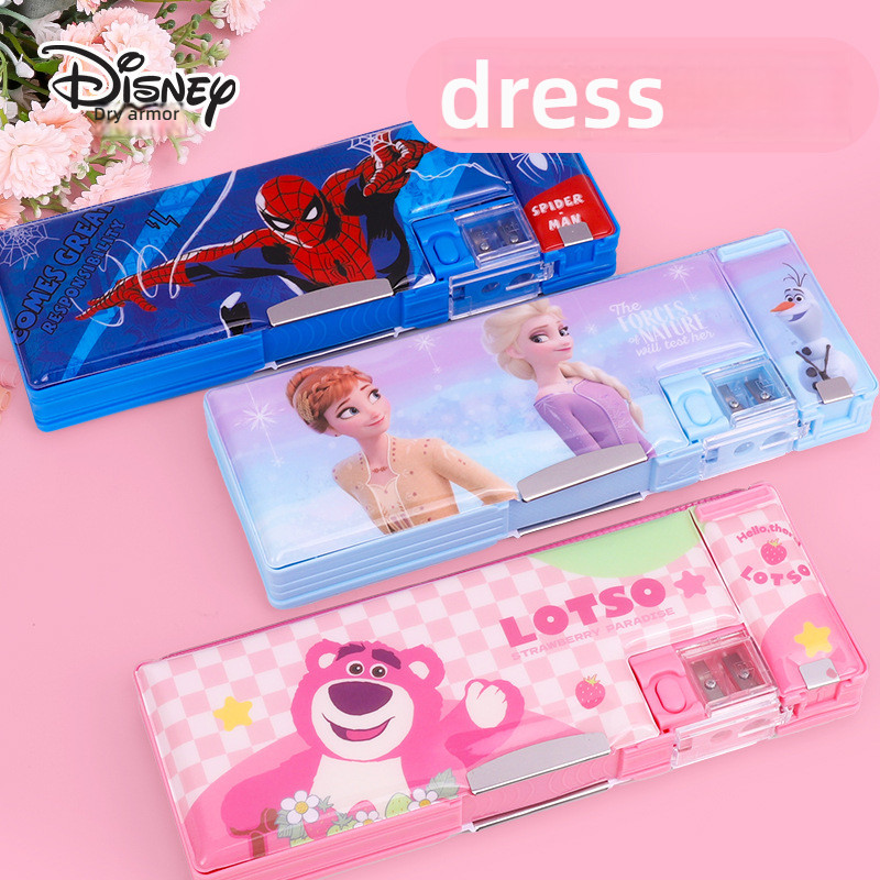 

Disney Spider-Man anime stationery box boy pupils pencil case multi-functional stationery storage box cartoon plastic pencil bag