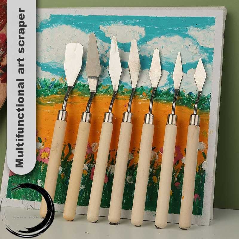 

JOWOART Pisau Palet Lukis Cat Akrilik Painting Scraper Knife 7 PCS - JW7