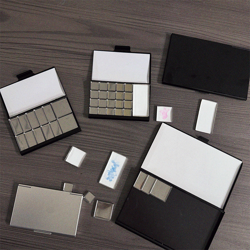 

Magnetic Aluminum Palette Watercolor Box Packaging Grid 0.5ml/1ml/2ml For Travel Box Professional Paint Art Supplies