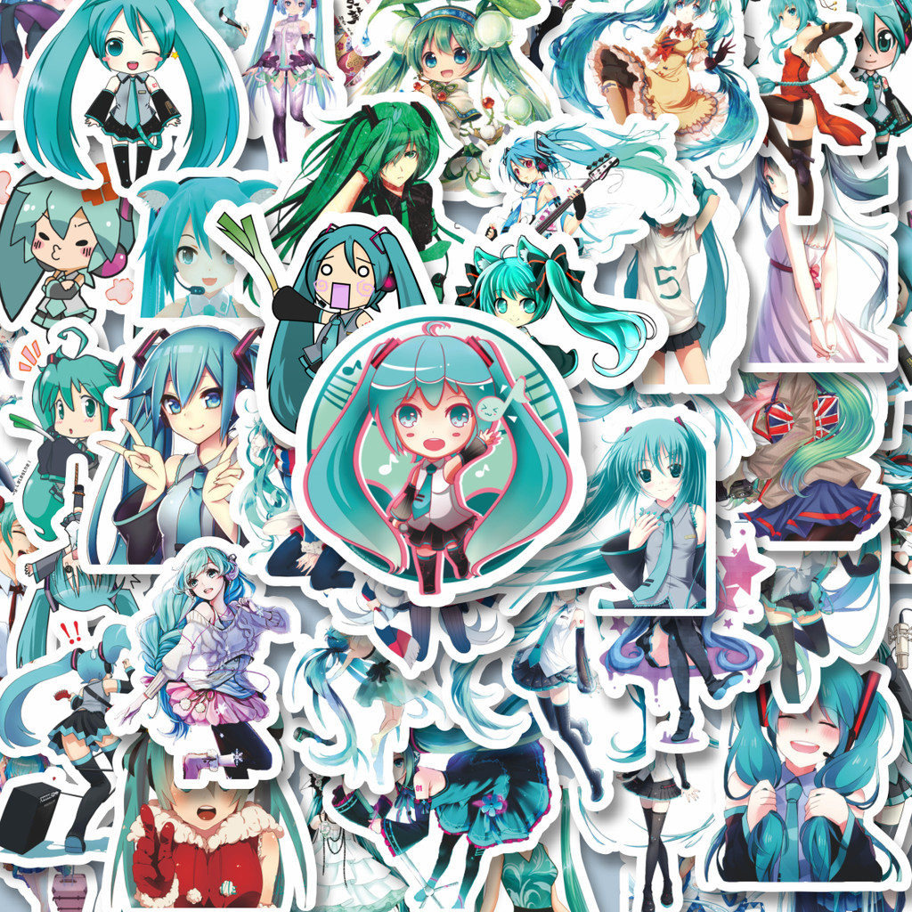 

100PCS Lucu Stiker Music Series Hatsune Miku Mix 1 Stiker Aesthetic Stiker Anti Air Stikers Berperekat Waterproof sticker decal buat Motor Helm Buku Journal Koper Casing HP Laptop Botol Minum Hadiah anak