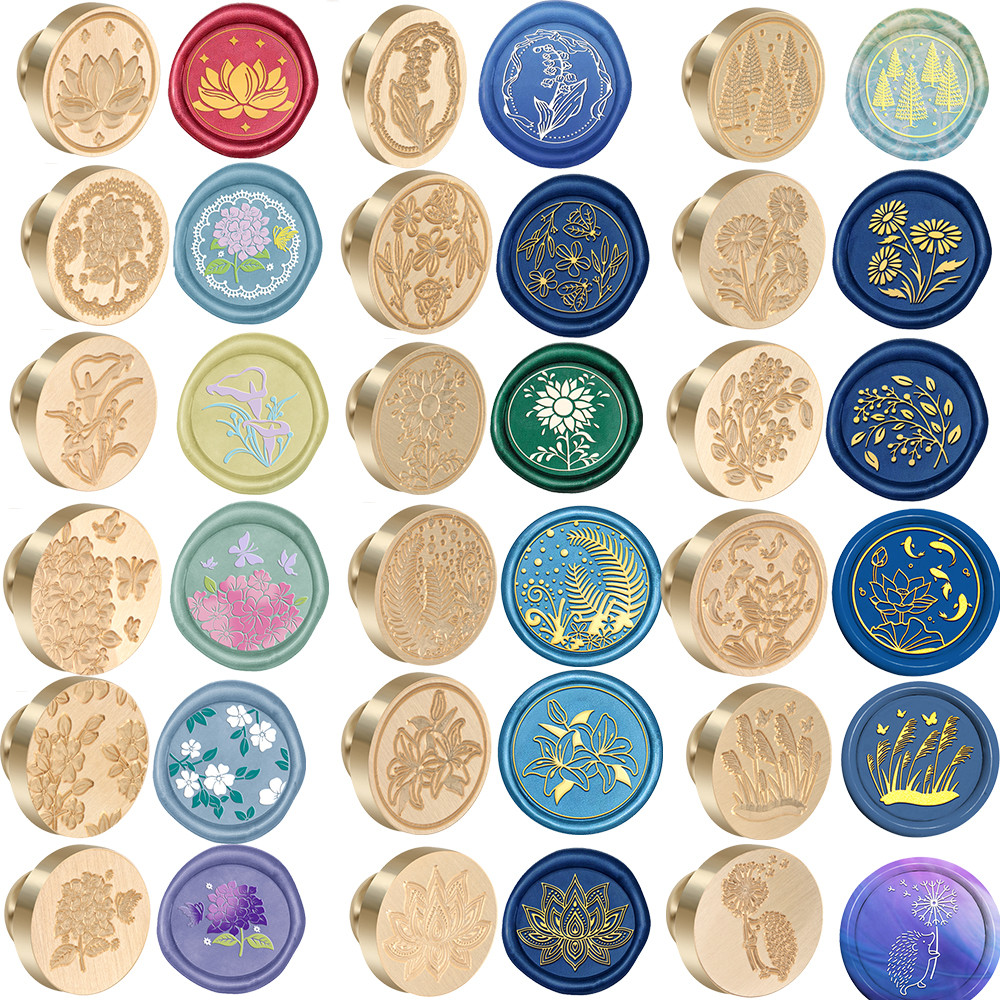 

Cherry Blossom Sunflower Daisy Floral Wax Seal Stamp DIY Craft Supplies Scrapbooking Christmas Wedding Invitation Decoration