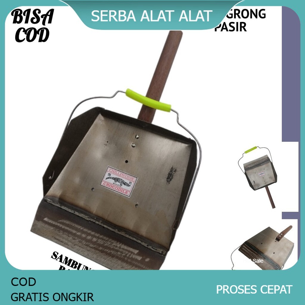 

SEKOP / ESRENG / SENGGRONG PASIR TANGKAI PENDEK SAMBUNG BAJA ALAT BONGKAR MUAT PASIR