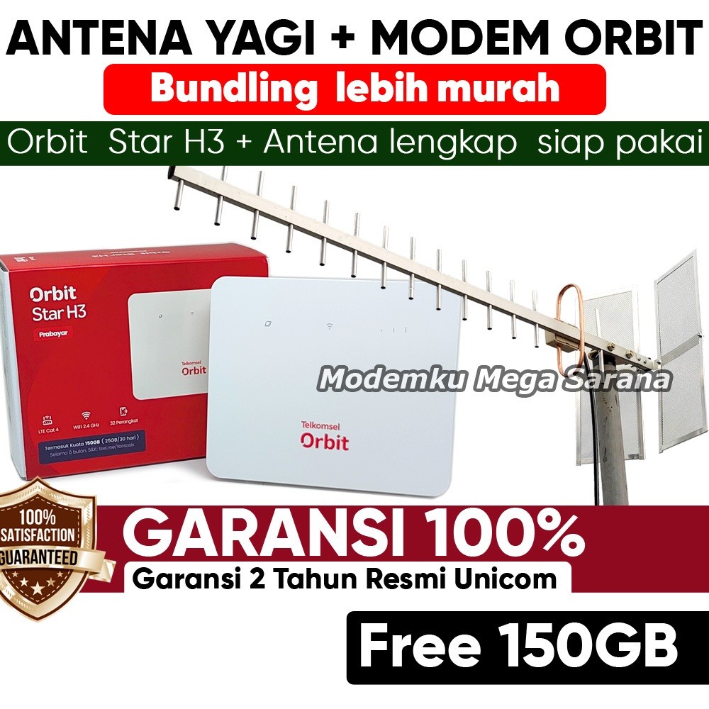 TokoAntenaYagi | Duet Maut | Paket Antena Yagi Extreme 3 Penguat Sinyal + Modem Wifi Home Router Orb