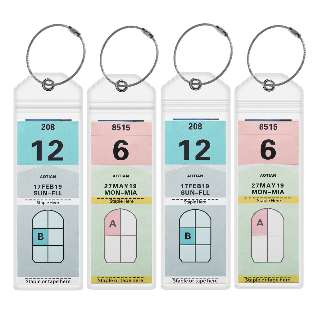 4 Pieces Cruise Tags Luggage Tag Holders for Royal Caribbean & Celebrity Cruise Ship with Zip Seal &