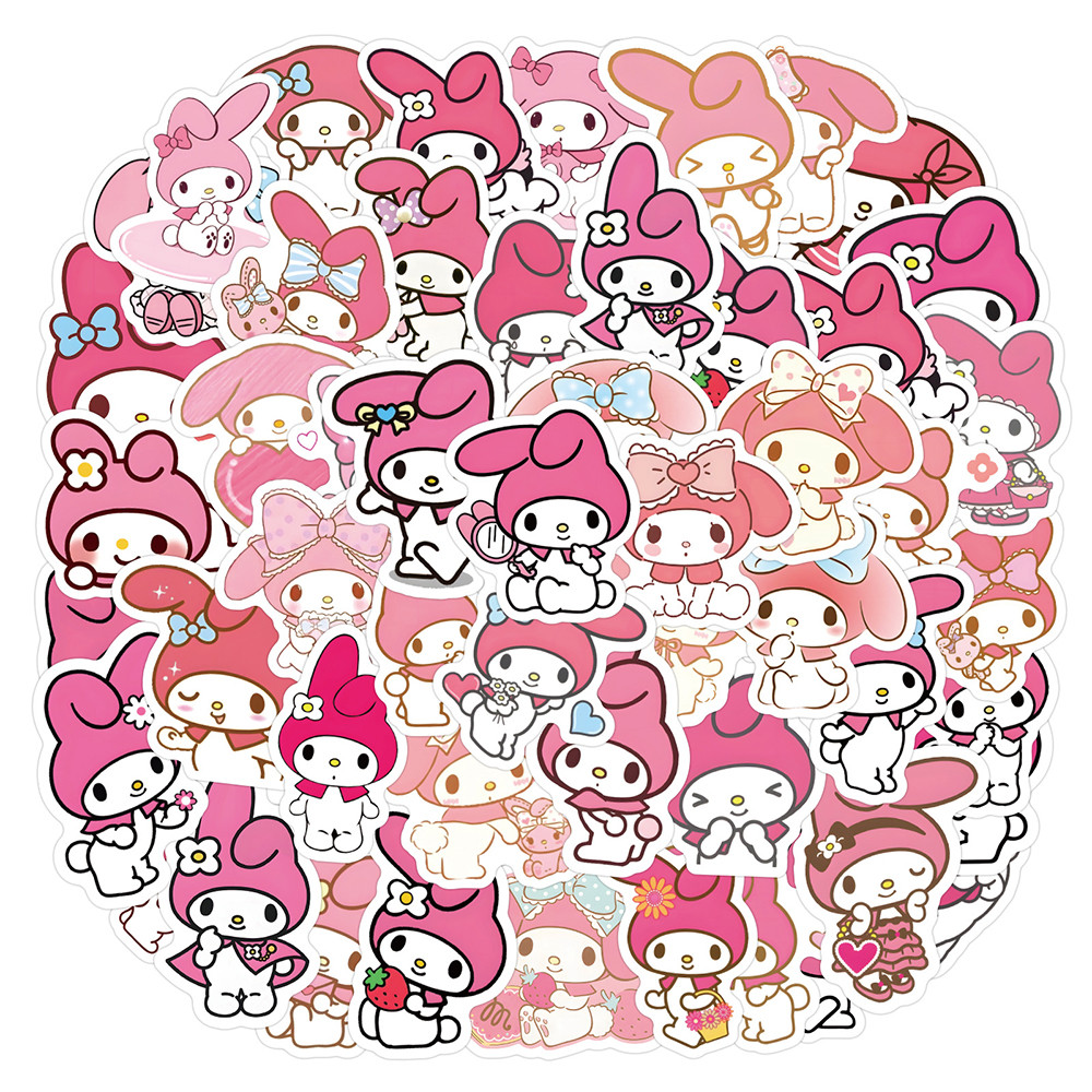

10/30/60pcs My Melody Cartoon Graffiti Stickers Waterproof DIY Luggage Laptop Phone Cute Anime Aesthetic Sticker Decals Kid Gift
