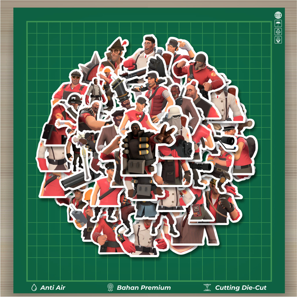 

HOT 50 PCS STIKER Stiker Game Series Team Fortres Character V3 Stiker Fashion Cars Decal Dingin Kartu Album Custom Vinyl Anti Air- Sticker Aesthetic Buku Journal Koper Casing HP Tablet Laptop Helm Motor Botol Minum
