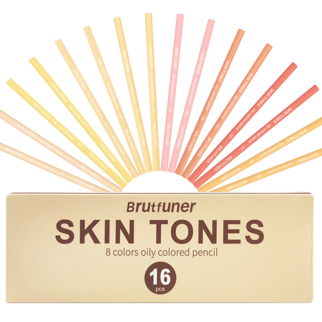 

16 Pcs Colored Pencils for Portraits Artists, Oil Color Pencils for Drawing, Sketching, Adult Coloring, Shading, Layering & Blen