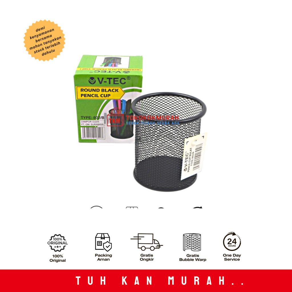 

V-TEC PENCIL CUP KOTAK 804 HITAM /PCS