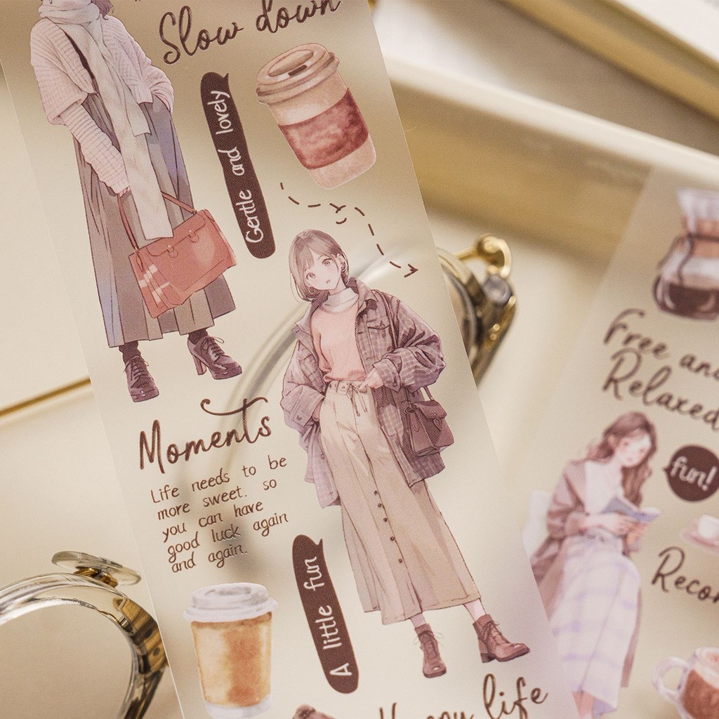 

1pcs/1lot Decorative Adhesive Tapes The coffee shop on the corner Junk Journal DIY Paper Japanese Masking Scrapbooking Stickers