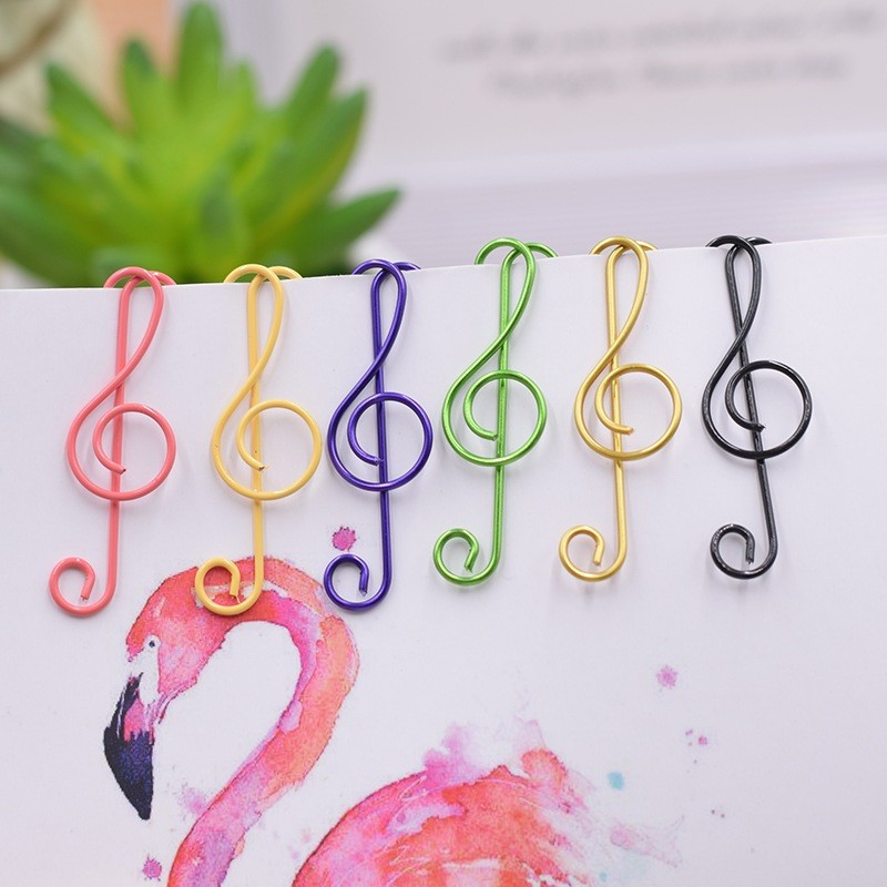 

20 PCS Music Paper Clip Metal Office Cute Binder Kawaii Stationery Clip Paper Clips Cute Decorative Paper Clips Stationery Cute