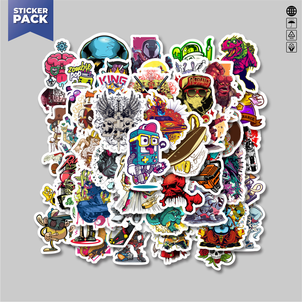

[100PCS]Stiker Pack Stiker Grafiti Retro Art Character 2 Aesthetic Vinyl Anti Air Dekorasi Sticker Laptop Buku Journal Koper Helm Casing HP Gitar Helm Skateboard