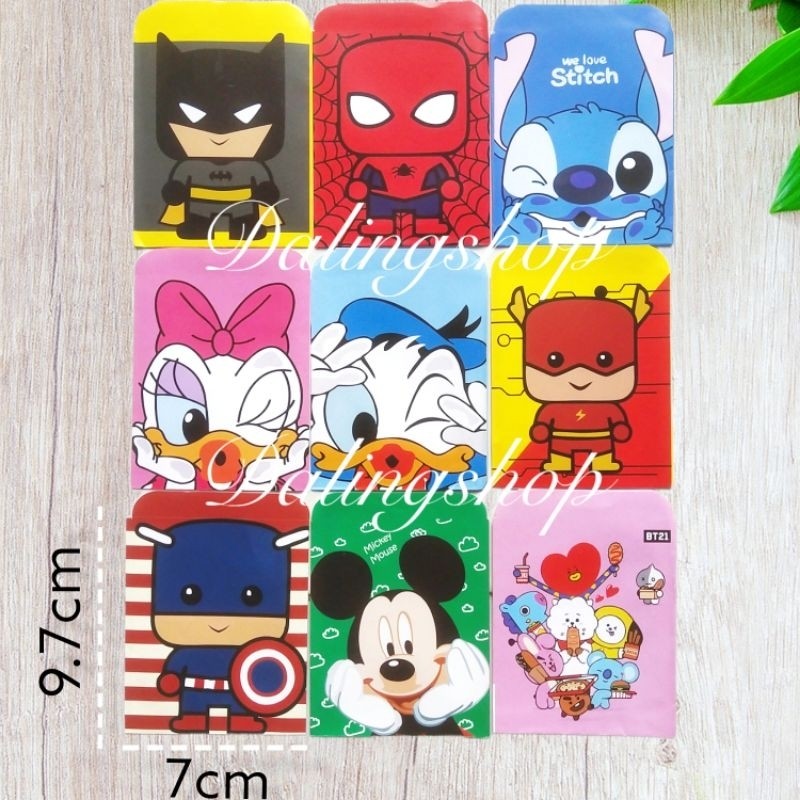 

SALE AMPLOP LEBARAN KARAKTER, UANG LIPAT 2, Uk 7 x 9.7cm 1 pack isi 8 Lembar Amplop