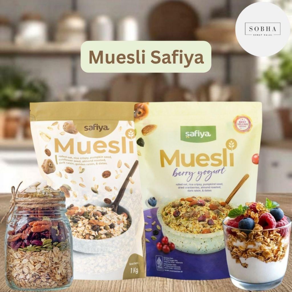 

Safiya Muesli - Original & Berry Yogurt Premium Sarapan Sereal Diet Sehat