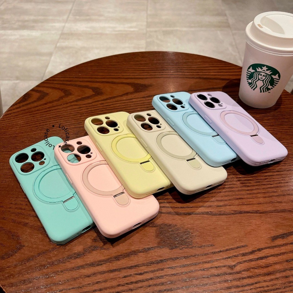 [KAYUNA][AYA] Bludru Folding Stand Ring Magsafe Silicone Case Compatible For Iphone 11 12 13 14 15 1
