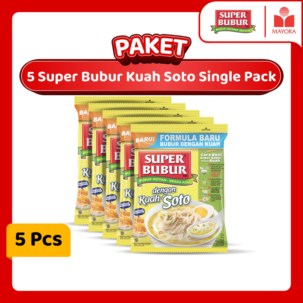 

Paket 5 Super Bubur Kuah Soto Single Pack