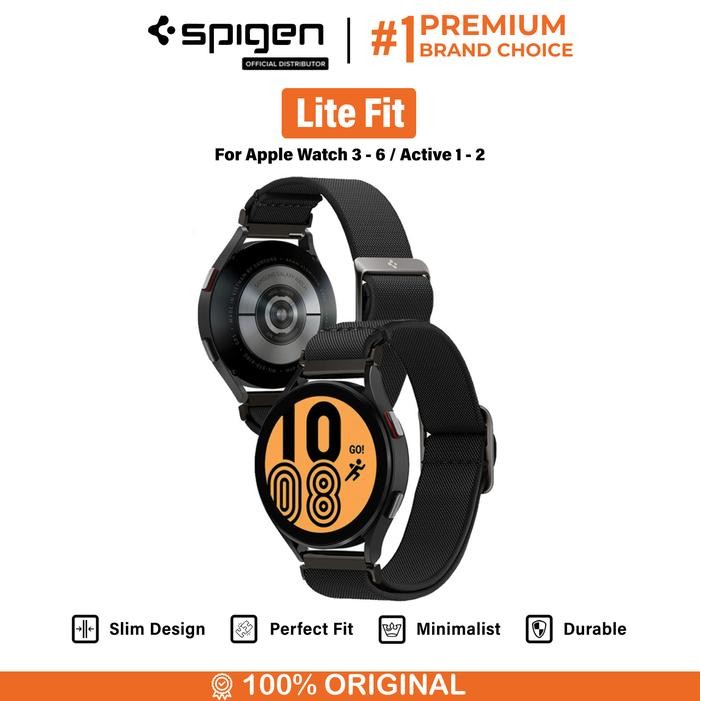Strap for Galaxy Watch 6 Classic/5 Pro 47/45/44/40mm Spigen Band Lite Fit - Black