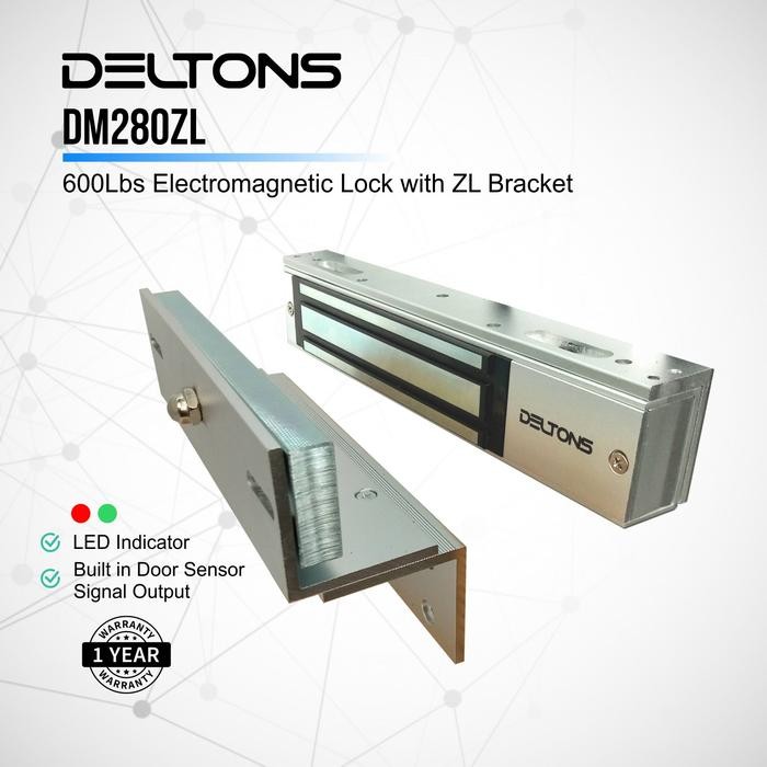 

Electro Magnetic Lock 280Kg 600Lbs with ZL Bracket DELTONS Original
