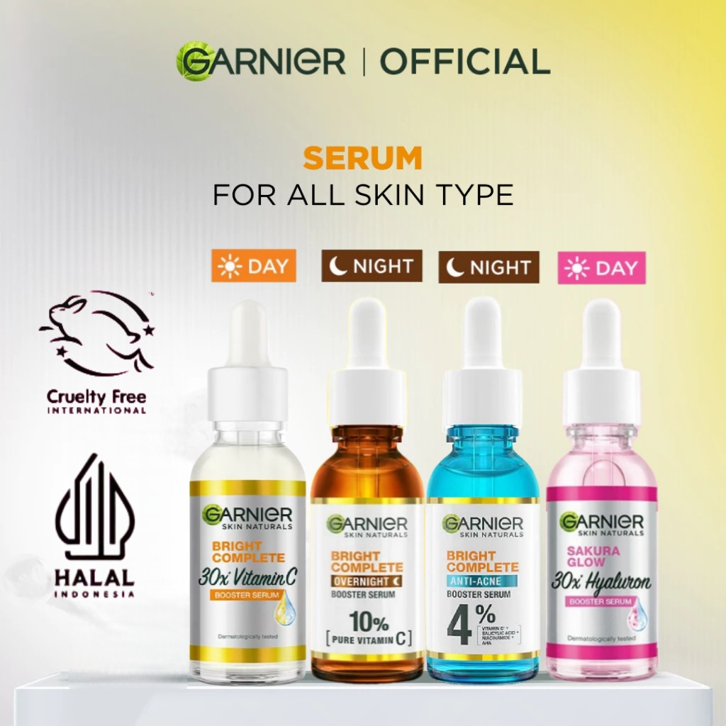 ✨【100% ORI】Garnier Vitamin C Booster Serum 30ml - Serum Brightening dengan 30x Konsentrasi | Mencera