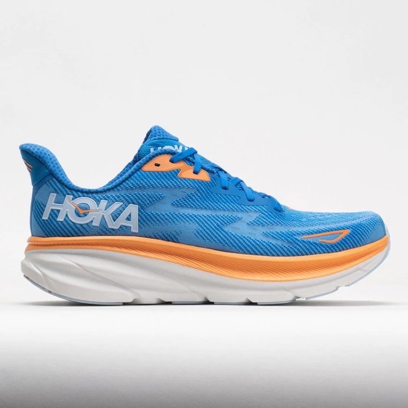 HOKA CLIFTON 9 BLUE WHITE YELLOW