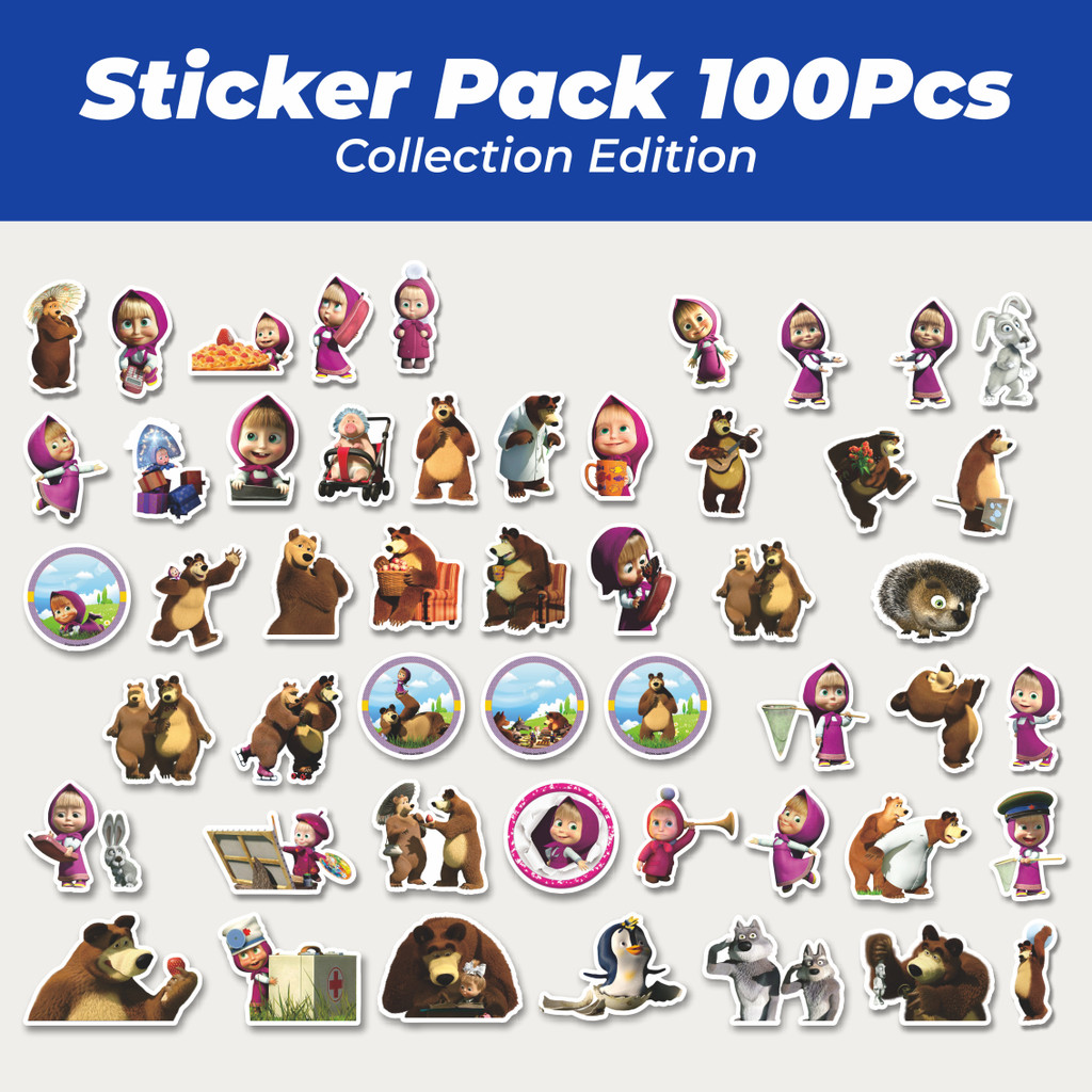 

Hot Stiker Kartun Series Masha And The Bear V1 Lucu Anti Air Stikers Berperekat Waterproof Sticker Decal Buat Motor Helm Buku Journal Koper Casing HP Laptop Botol Minum