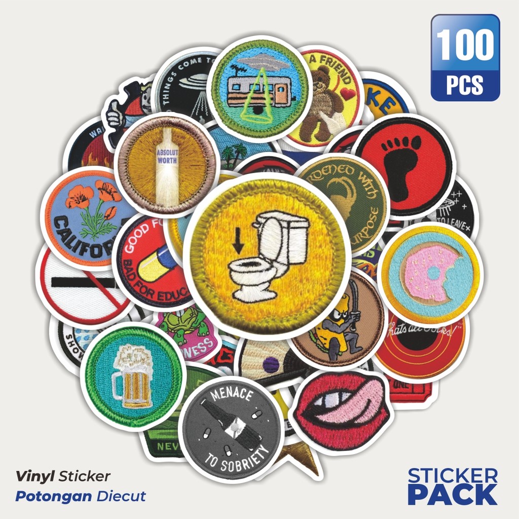 

Super Hemat! 100 PCS Stiker Patch V7 Waterproof Aesthetic- Untuk Laptop, Motor, dan Helm - Paper Stationery Pack