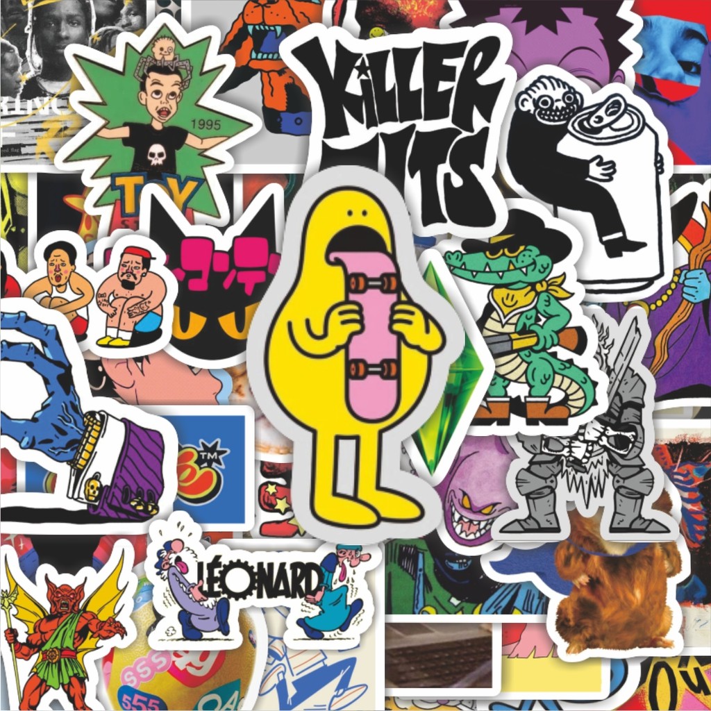 

100PCS Lucu Stiker Random V6 Stiker Aesthetic Stiker Anti Air Stikers Berperekat Waterproof sticker decal buat Motor Helm Buku Journal Koper Casing HP Laptop Botol Minum Hadiah anak