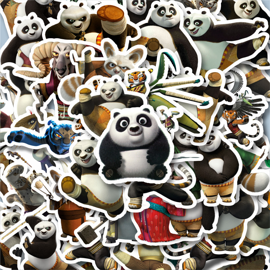 

100PCS Lucu Stiker Dreamworks Series Kungfu Panda Character Mix Stiker Aesthetic Stiker Anti Air Stikers Berperekat Waterproof sticker decal buat Motor Helm Buku Journal Koper Casing HP Laptop Botol Minum Hadiah anak